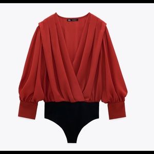 Zara Pleated Detail Bodysuit